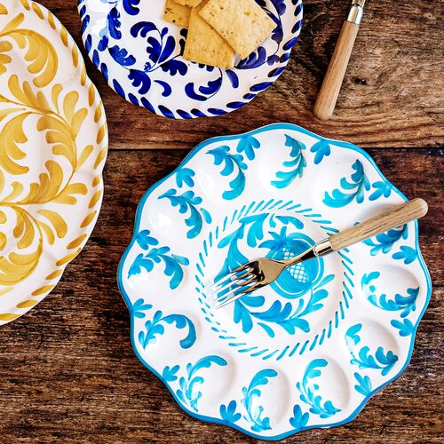 Arezzo Egg Platter, Aqua 2 Arezzo Egg Platter, Aqua