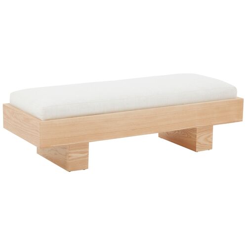 Kaelin Wood Accent Bench, White/Natural 4 Kaelin Wood Accent Bench, White/Natural