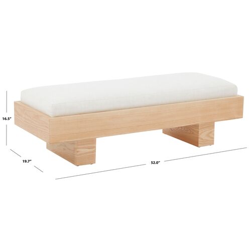Kaelin Wood Accent Bench, White/Natural 5 Kaelin Wood Accent Bench, White/Natural