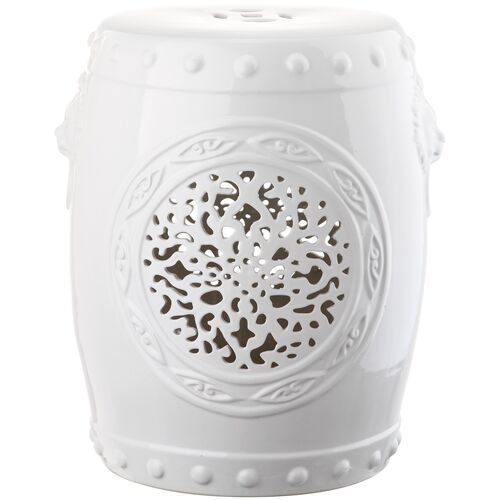 Monroe Garden Stool, White 1 Monroe Garden Stool, White