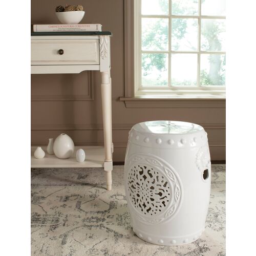 Monroe Garden Stool, White 2 Monroe Garden Stool, White