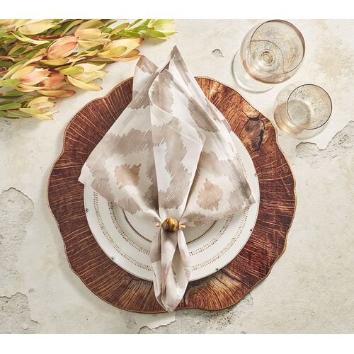 S/4 Mineral Napkin Rings, Brown 10 S/4 Mineral Napkin Rings, Brown