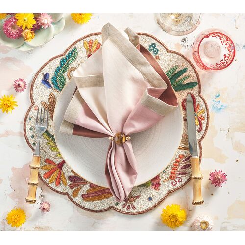 S/4 Mineral Napkin Rings, Brown 2 S/4 Mineral Napkin Rings, Brown
