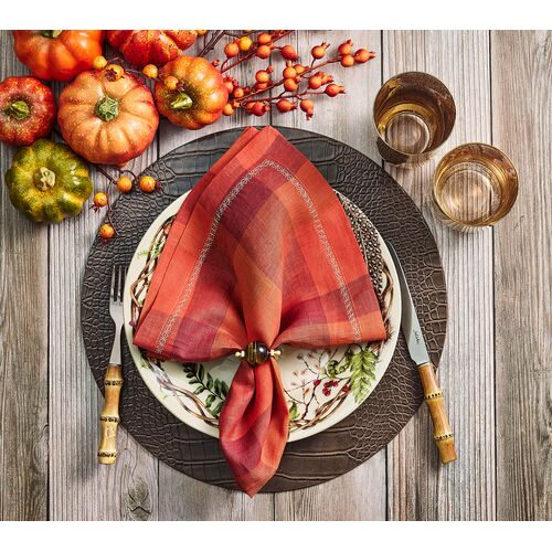 S/4 Mineral Napkin Rings, Brown 6 S/4 Mineral Napkin Rings, Brown