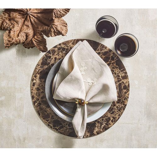 S/4 Mineral Napkin Rings, Brown 7 S/4 Mineral Napkin Rings, Brown