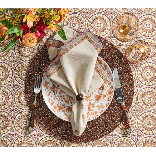 S/4 Mineral Napkin Rings, Brown 8 S/4 Mineral Napkin Rings, Brown
