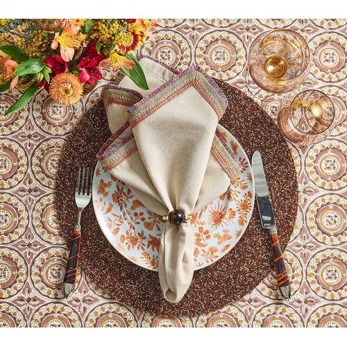 S/4 Mineral Napkin Rings, Brown 9 S/4 Mineral Napkin Rings, Brown