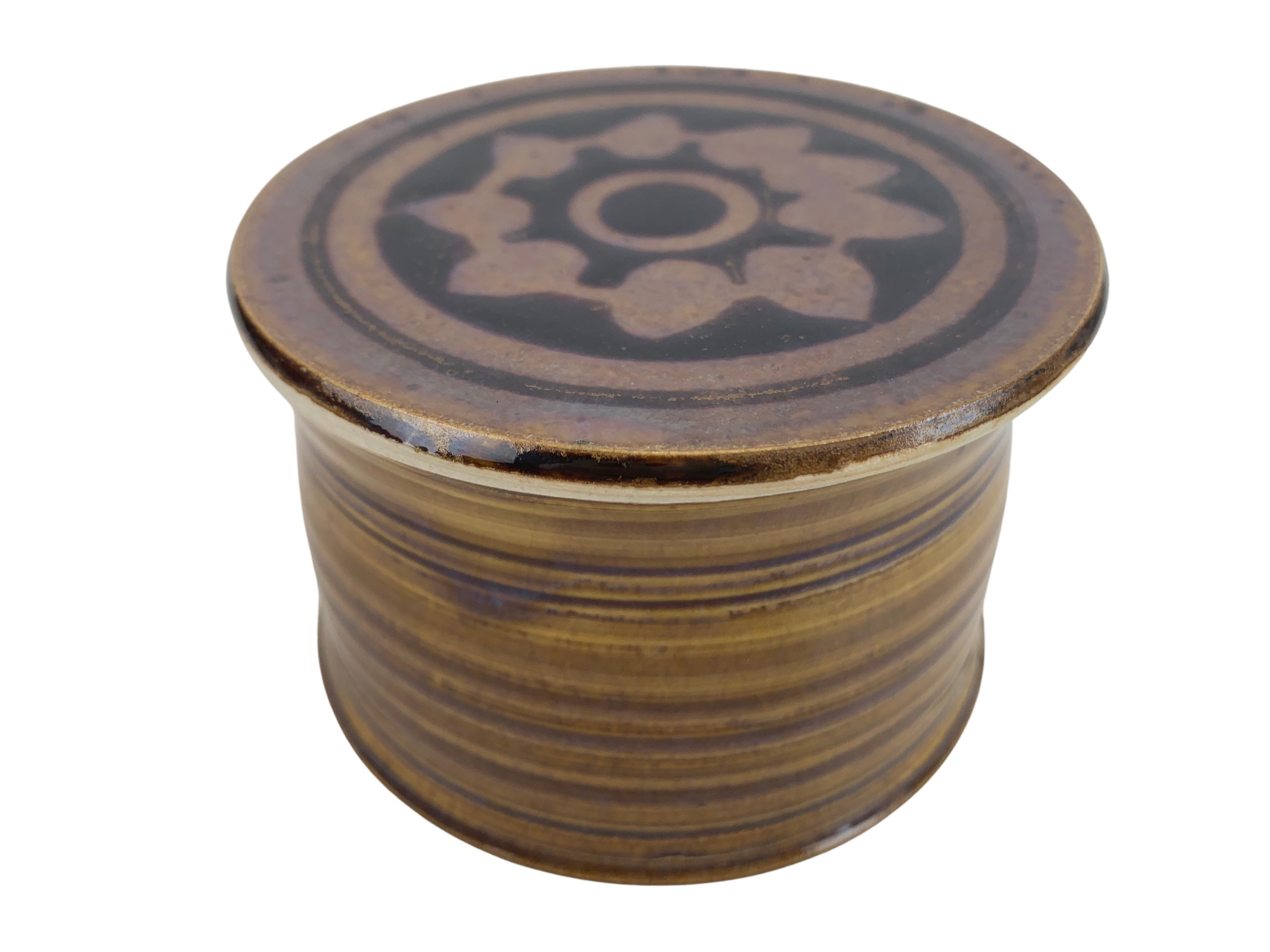 1970s Modernist Stoneware Butter Keeper