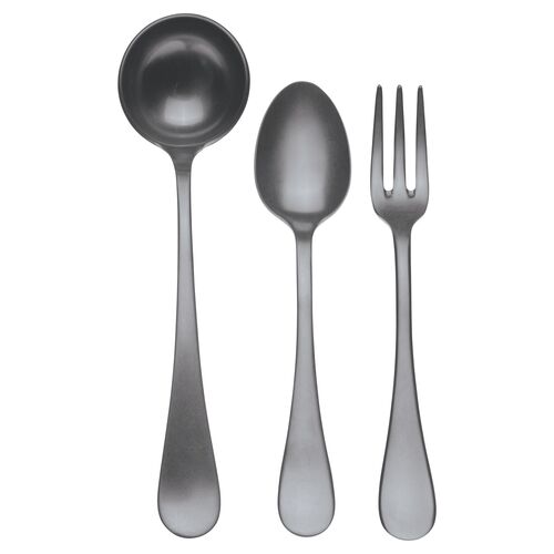 3-Pc Oro Nero Serving Set, Black 1 3-Pc Oro Nero Serving Set, Black