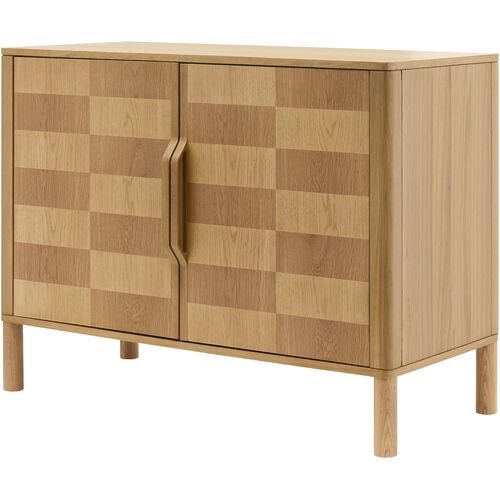 Roan Checkered 2-Door Wooden Cabinet, Brown 1 Roan Checkered 2-Door Wooden Cabinet, Brown