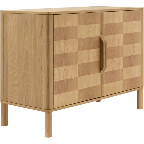 Roan Checkered 2-Door Wooden Cabinet, Brown 4 Roan Checkered 2-Door Wooden Cabinet, Brown