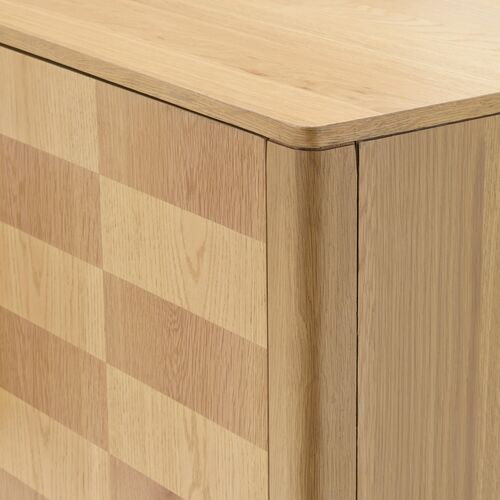 Roan Checkered 2-Door Wooden Cabinet, Brown 7 Roan Checkered 2-Door Wooden Cabinet, Brown