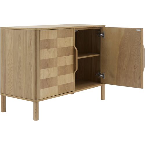 Roan Checkered 2-Door Wooden Cabinet, Brown 9 Roan Checkered 2-Door Wooden Cabinet, Brown