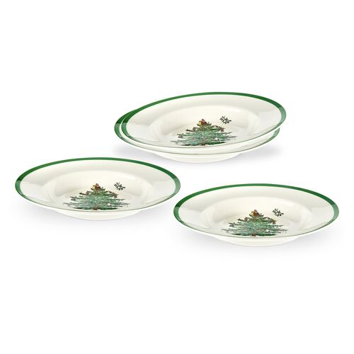 Spode Christmas Tree Set of 4 Soup Plates 1 Spode Christmas Tree Set of 4 Soup Plates