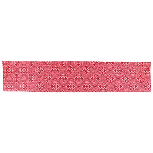 Damask Cotton Runner, Red 2 Damask Cotton Runner, Red
