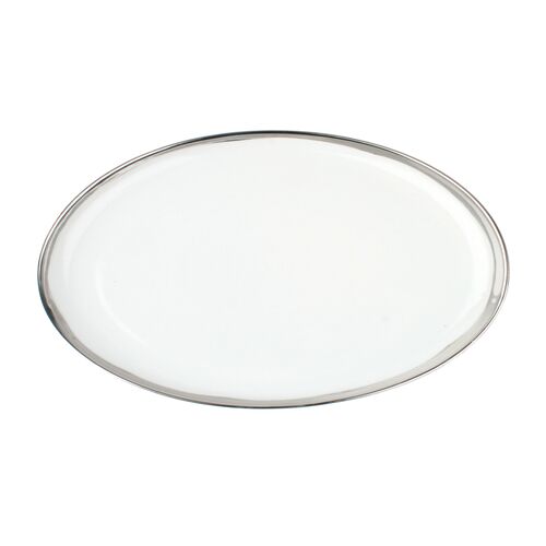 Dauville Oval Platter, Platinum Rim 1 Dauville Oval Platter, Platinum Rim