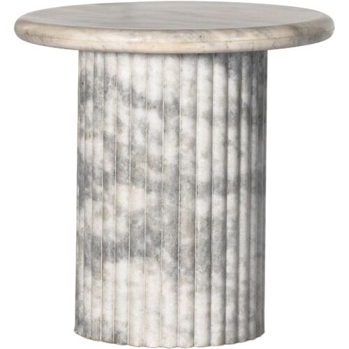 Kamden Fluted Marble End Table 1 Kamden Fluted Marble End Table