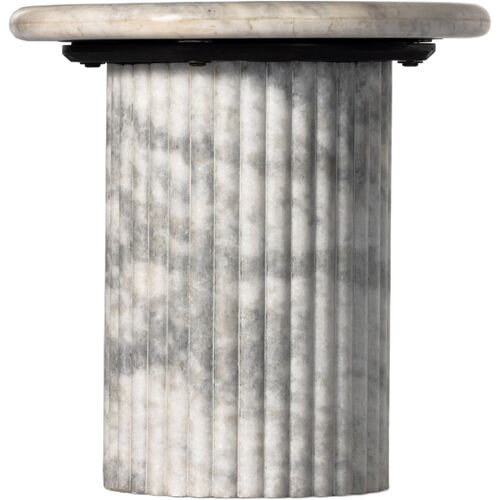 Kamden Fluted Marble End Table 3 Kamden Fluted Marble End Table