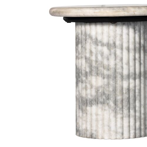 Kamden Fluted Marble End Table 6 Kamden Fluted Marble End Table
