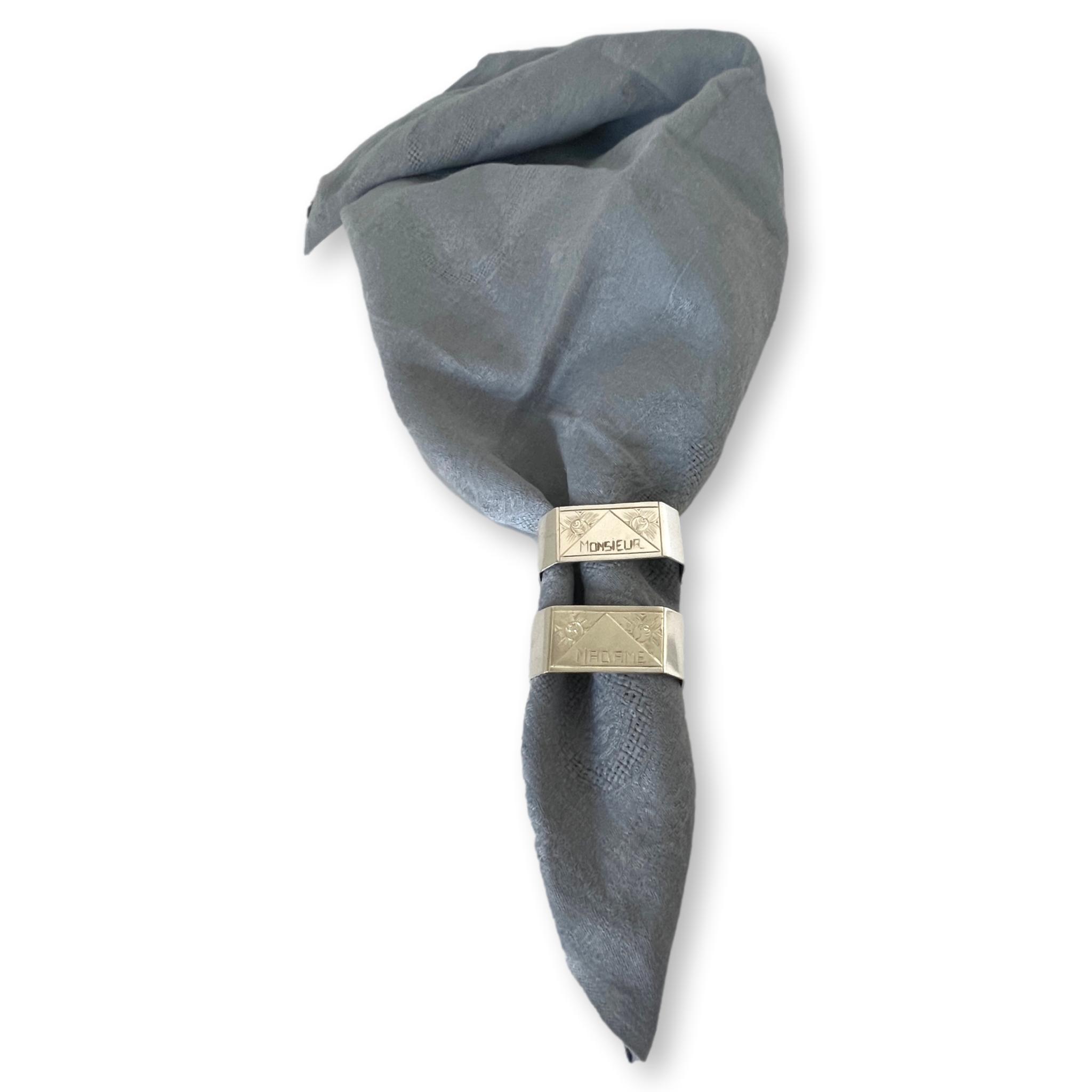 French Madame & Monsieur Napkin Rings 3 French Madame & Monsieur Napkin Rings
