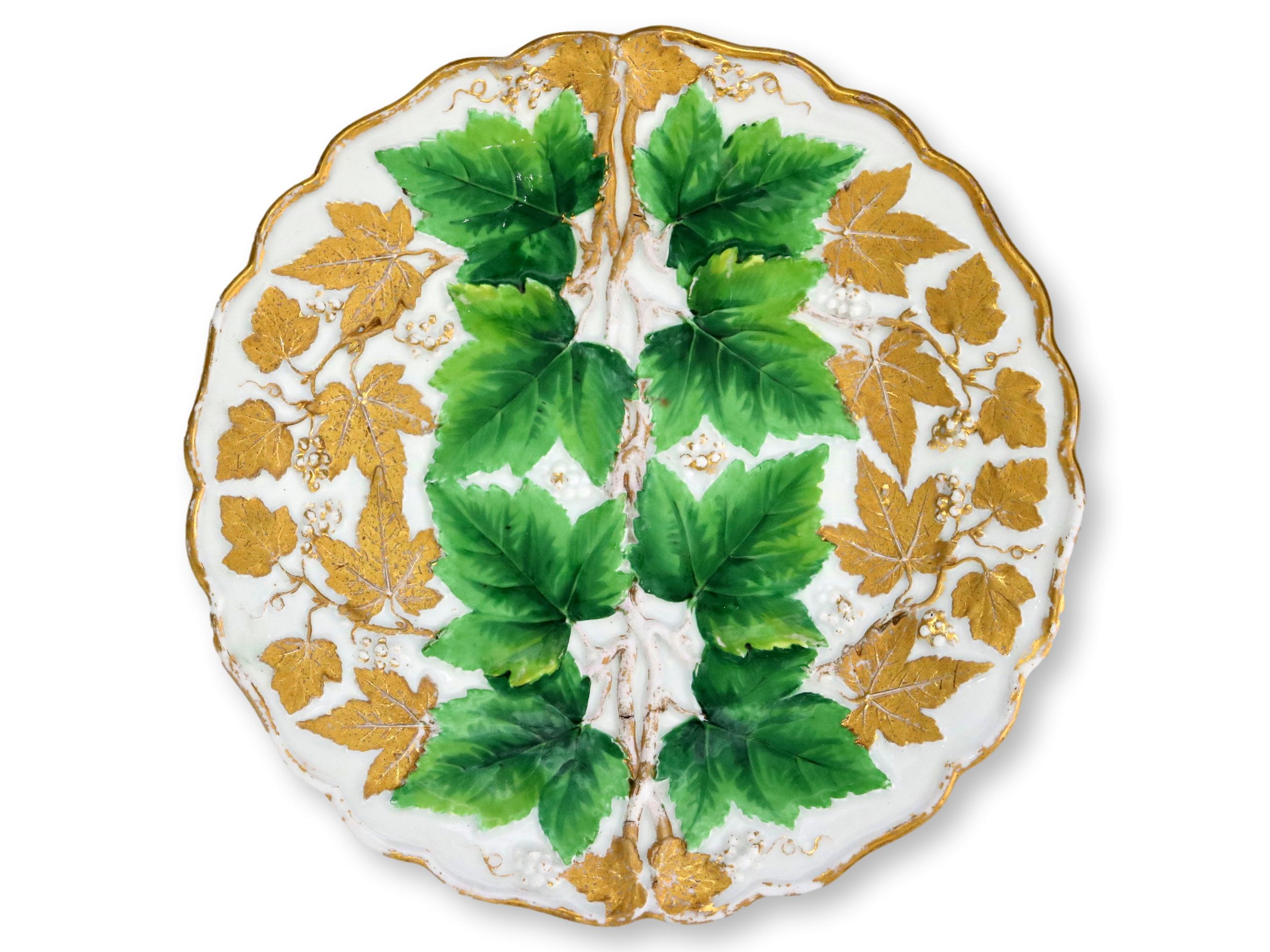 19th-C. Gilded Meissen Cabinet Plate