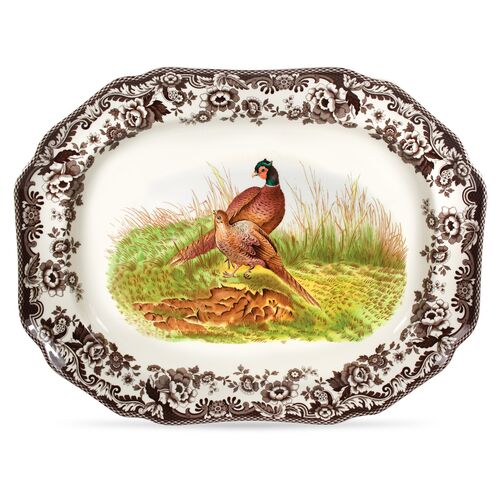 Spode Woodland Octagonal Platter 19 Inch (Pheasant)