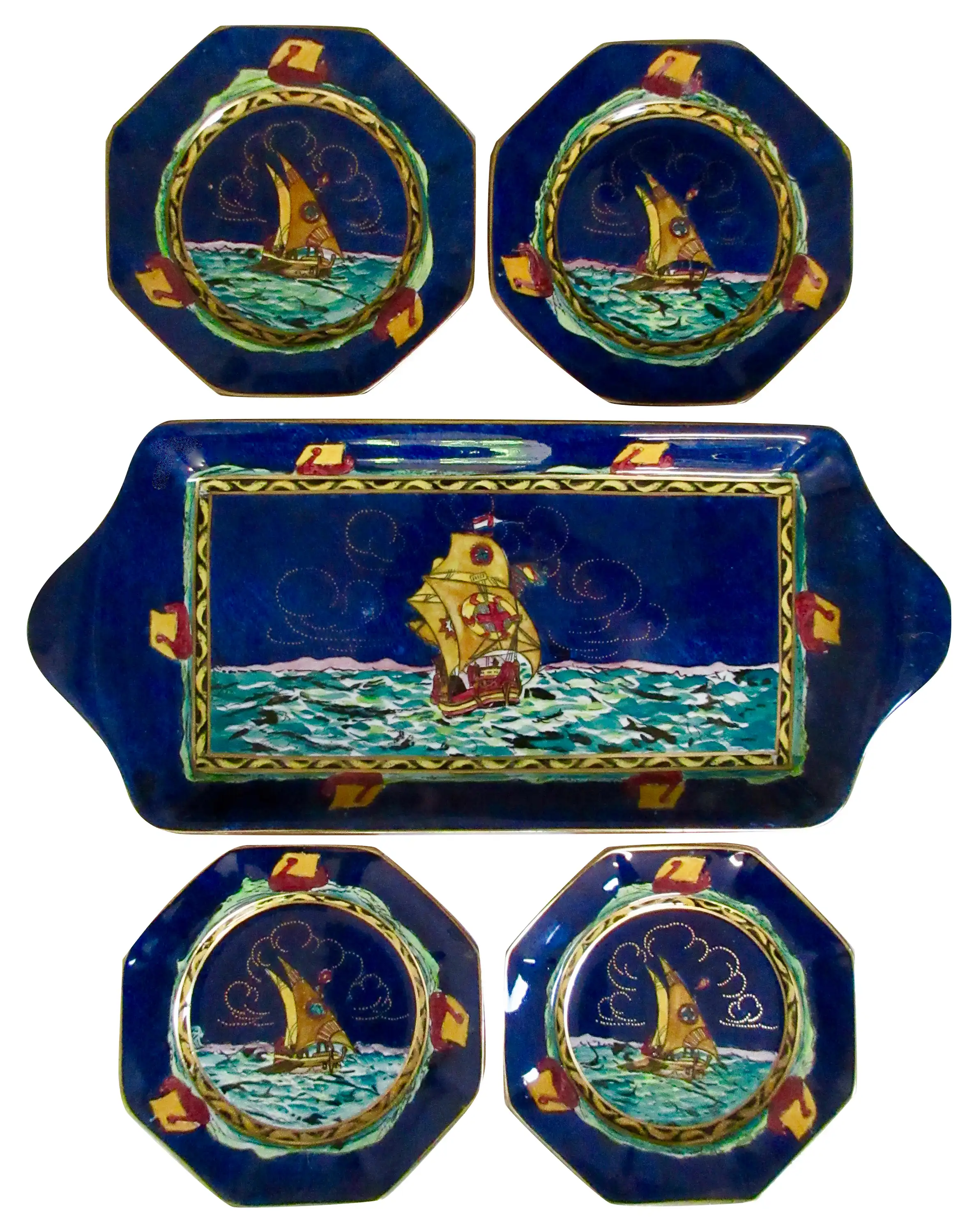 English Art Deco Dessert Set 1 English Art Deco Dessert Set