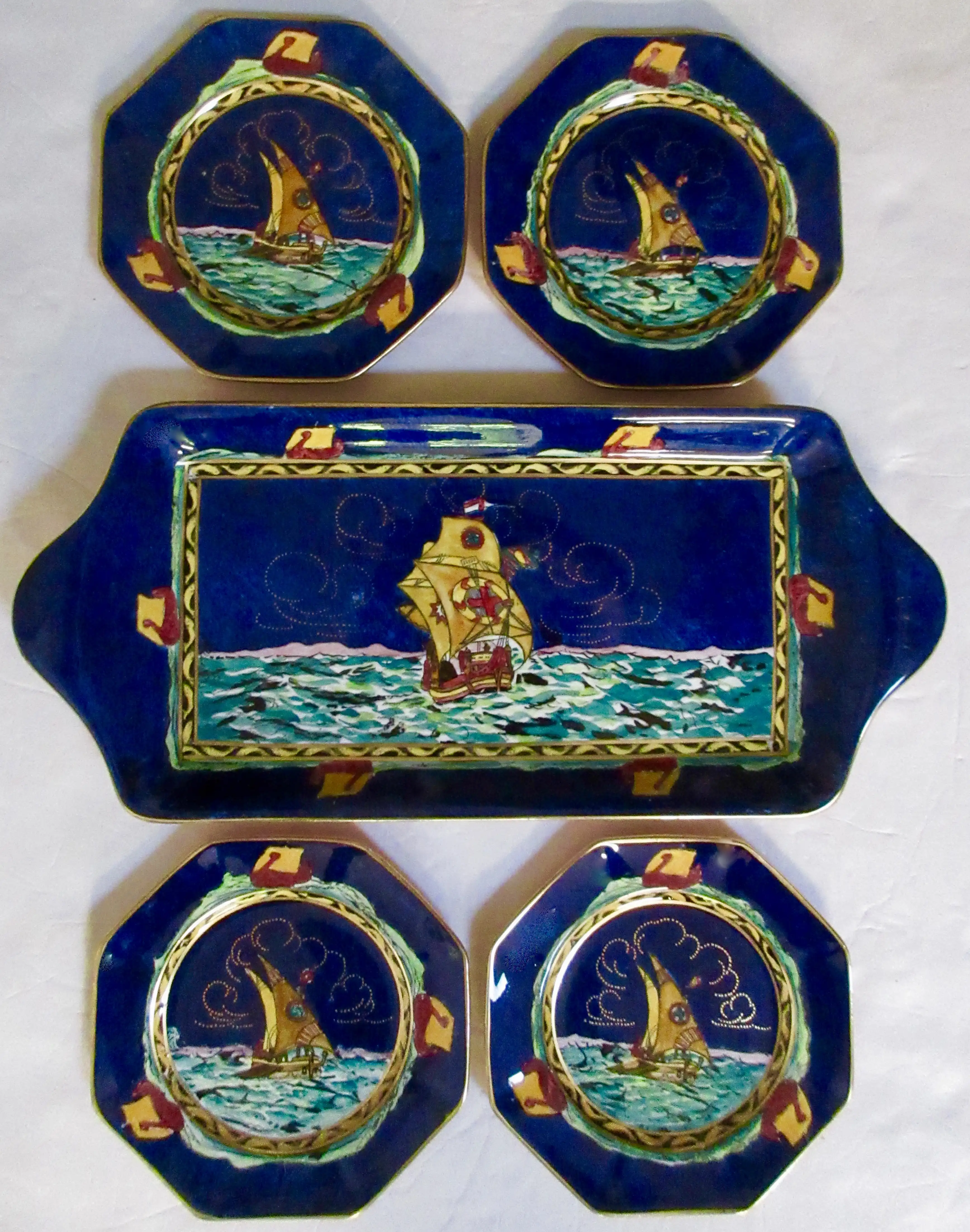 English Art Deco Dessert Set 9 English Art Deco Dessert Set