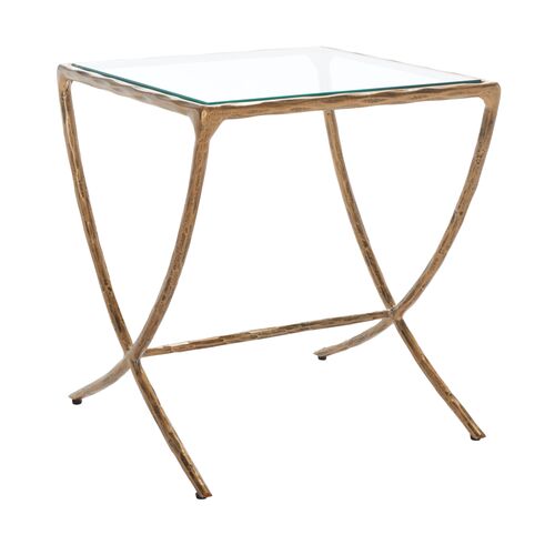 Lorian Square Metal Accent Table, Brass 1 Lorian Square Metal Accent Table, Brass