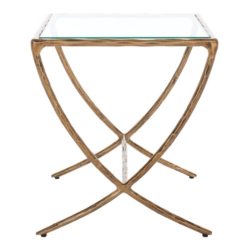 Lorian Square Metal Accent Table, Brass 7 Lorian Square Metal Accent Table, Brass