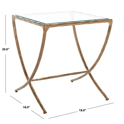 Lorian Square Metal Accent Table, Brass 8 Lorian Square Metal Accent Table, Brass