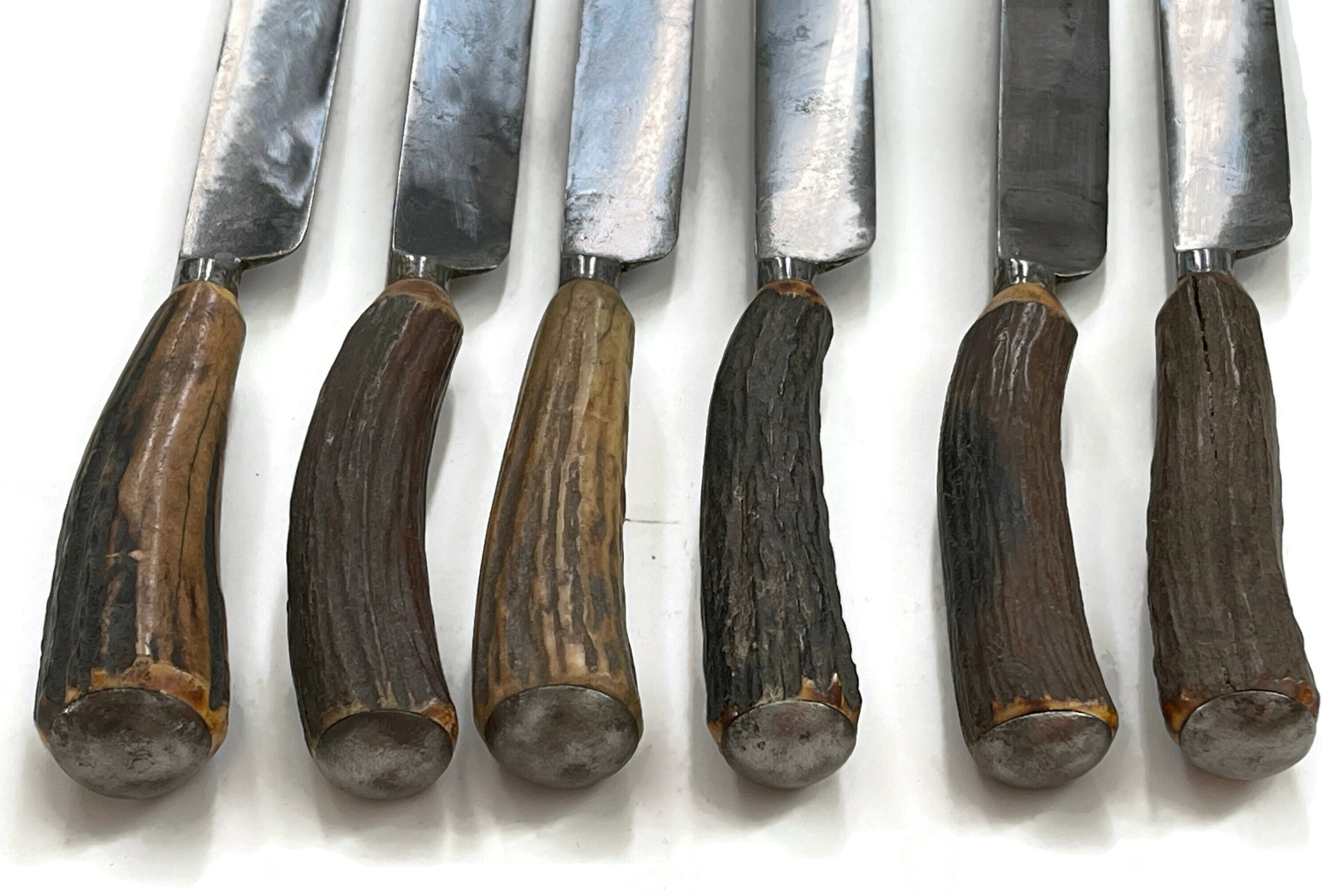 Antique Horn-Handle Dinner Knives, S/6 2 Antique Horn-Handle Dinner Knives, S/6