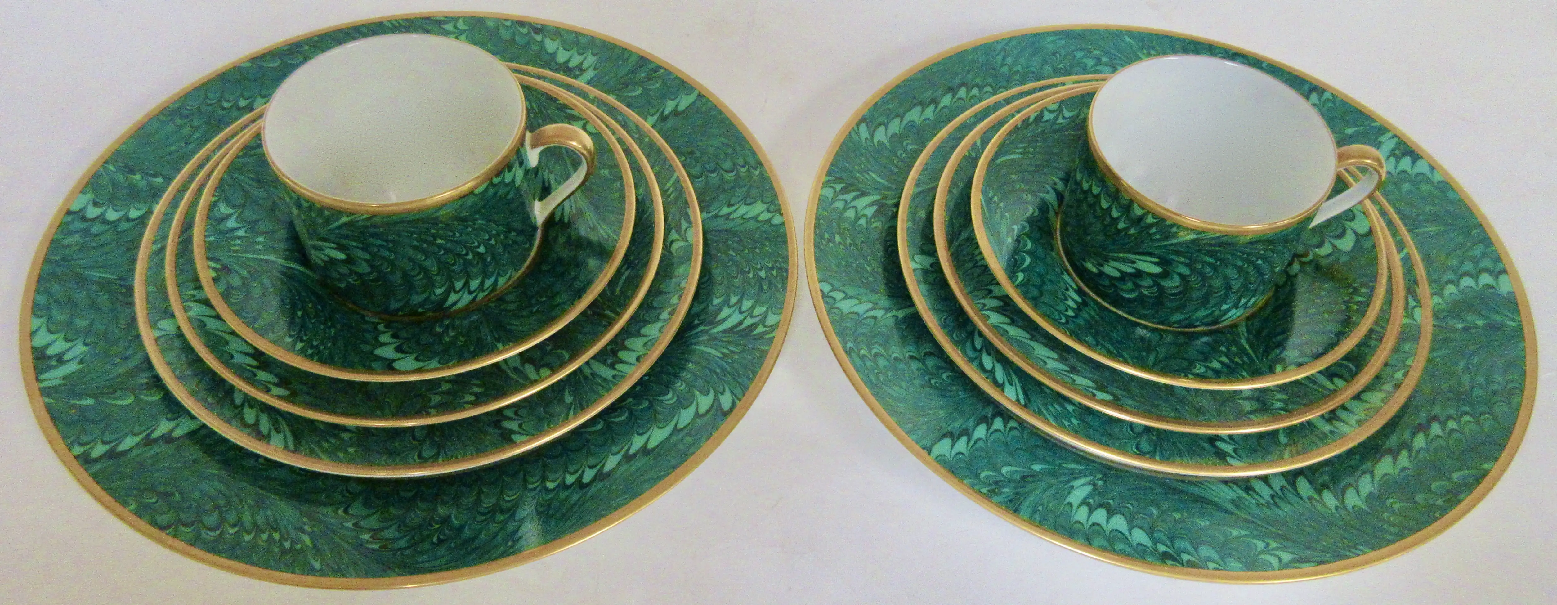 Feather-Glaze Porcelain Service for 2 3 Feather-Glaze Porcelain Service for 2