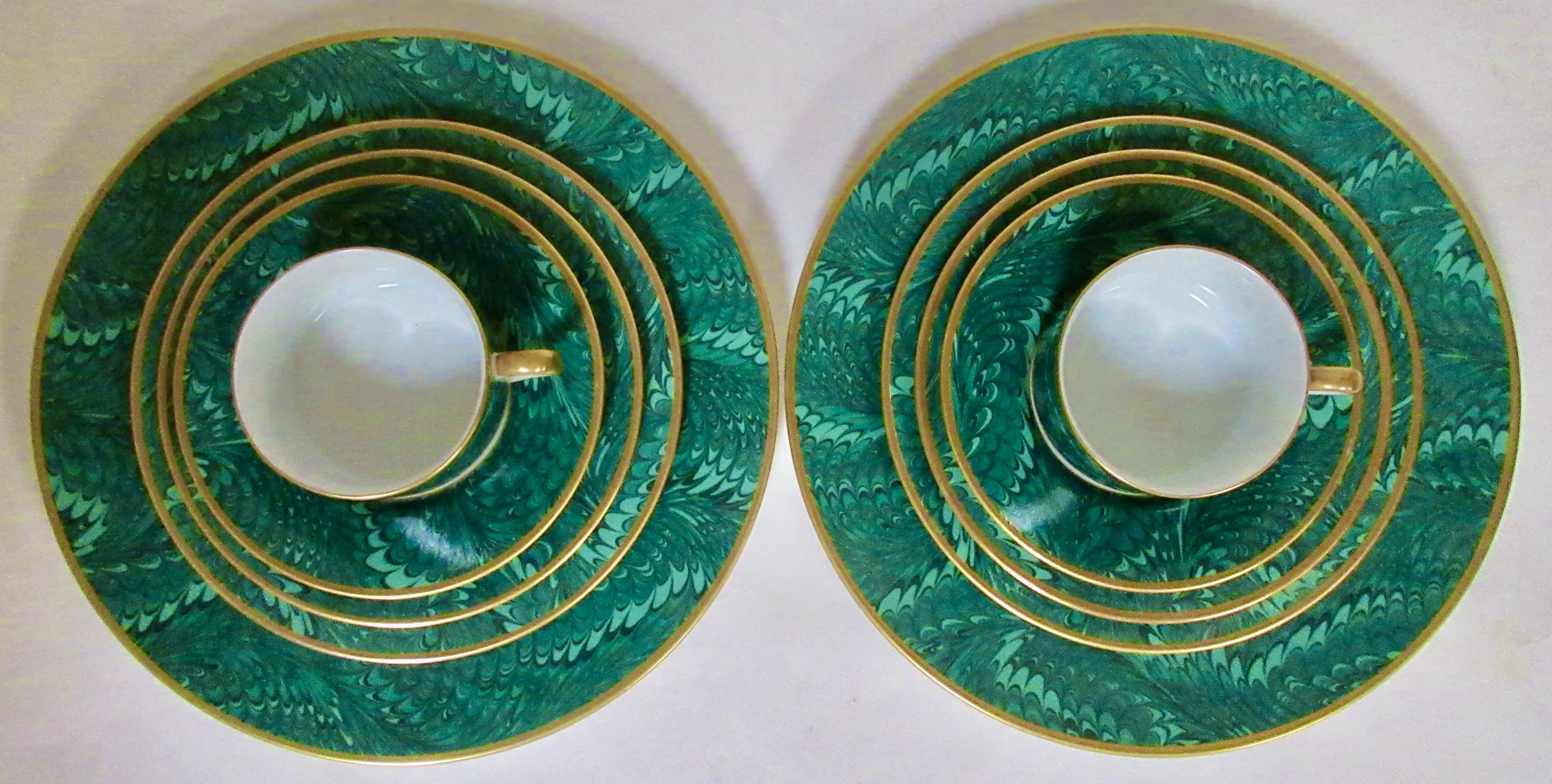 Feather-Glaze Porcelain Service for 2 4 Feather-Glaze Porcelain Service for 2