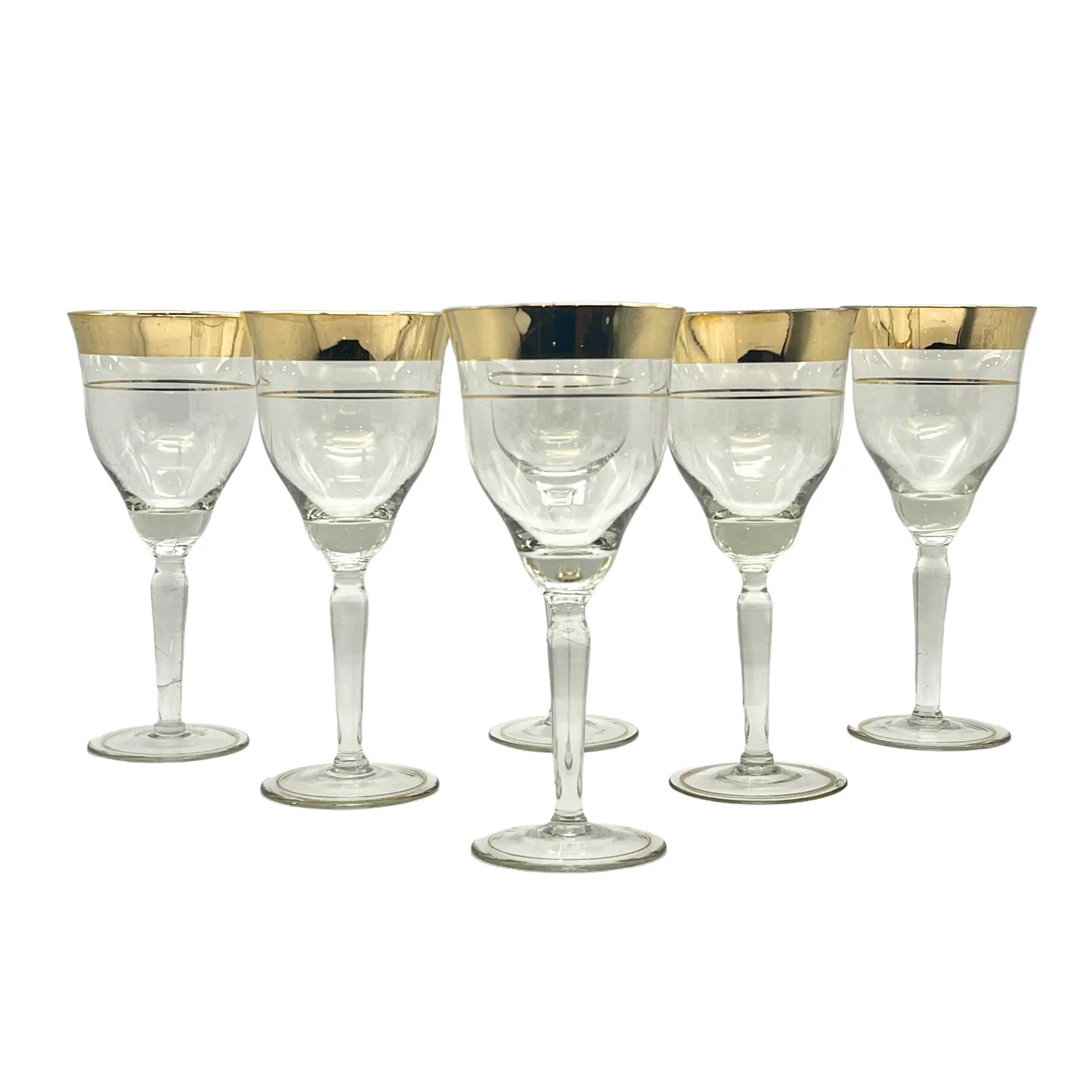 C. 1960s Crystal & 22K Gold Glasses