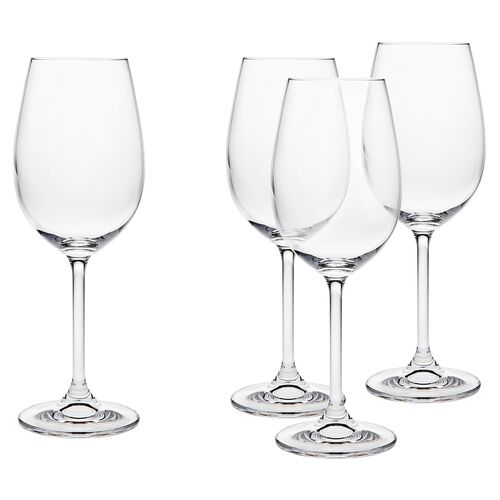 S/4 Meridian White-Wine Glasses, Clear 1 S/4 Meridian White-Wine Glasses, Clear