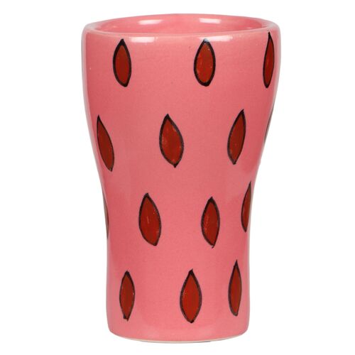 S/4 Eva Sultry Ceramic Glasses, Pink/Red 2 S/4 Eva Sultry Ceramic Glasses, Pink/Red
