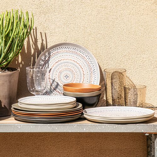S/6 Nature Bamboo Salad Plate, Black 2 S/6 Nature Bamboo Salad Plate, Black