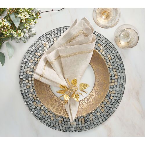 S/4 Shell Mosaic Placemats 3 S/4 Shell Mosaic Placemats
