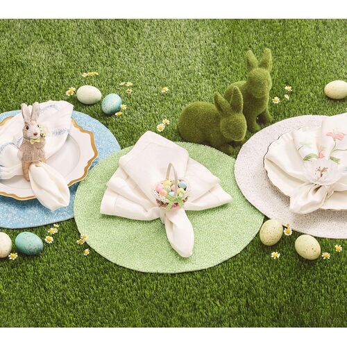 S/4 Easter Bunny Napkin Rings, Multi 5 S/4 Easter Bunny Napkin Rings, Multi