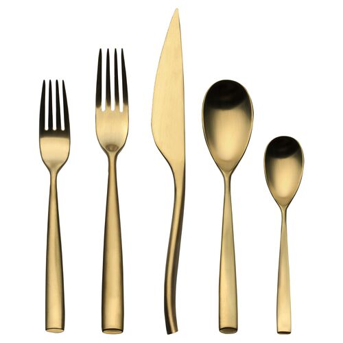 5-Pc Arte Serving Set, Gold 1 5-Pc Arte Serving Set, Gold