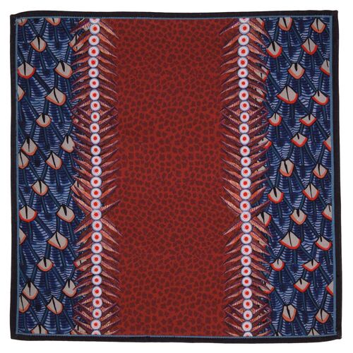 S/2 Feather Royal Napkins, Red/Multi 1 S/2 Feather Royal Napkins, Red/Multi
