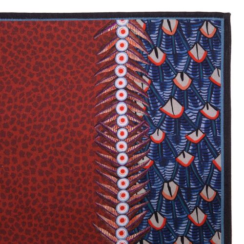 S/2 Feather Royal Napkins, Red/Multi 2 S/2 Feather Royal Napkins, Red/Multi