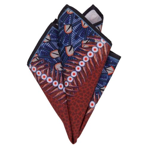 S/2 Feather Royal Napkins, Red/Multi 3 S/2 Feather Royal Napkins, Red/Multi