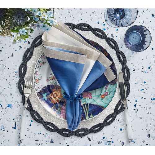 S/4 Enamel Chain Link Napkin Rings 4 S/4 Enamel Chain Link Napkin Rings