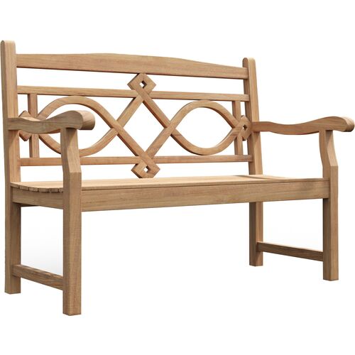 Bethany Teak Outdoor Bench, Natural