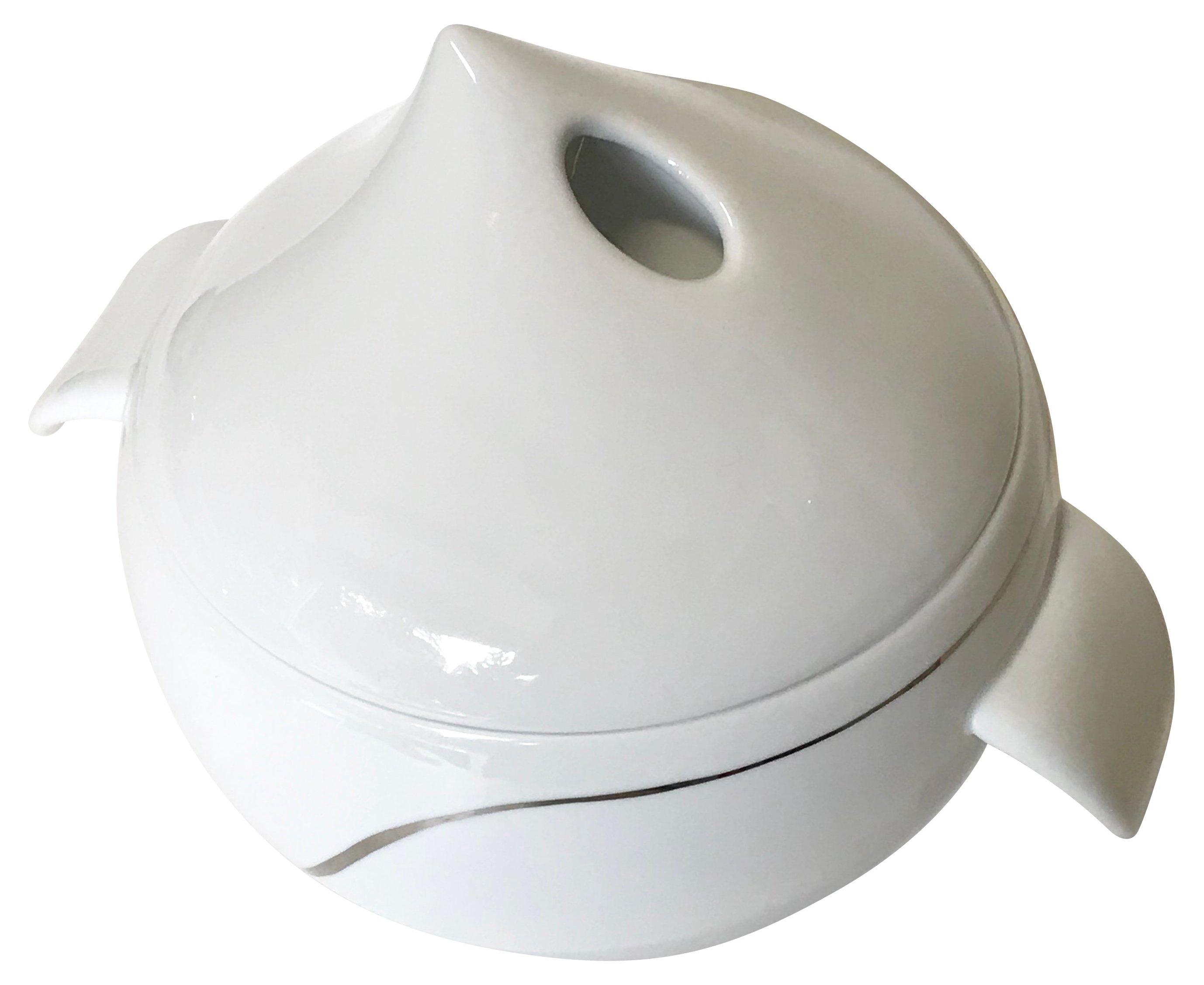 Modernist Porcelain Covered Tureen/Dish 3 Modernist Porcelain Covered Tureen/Dish