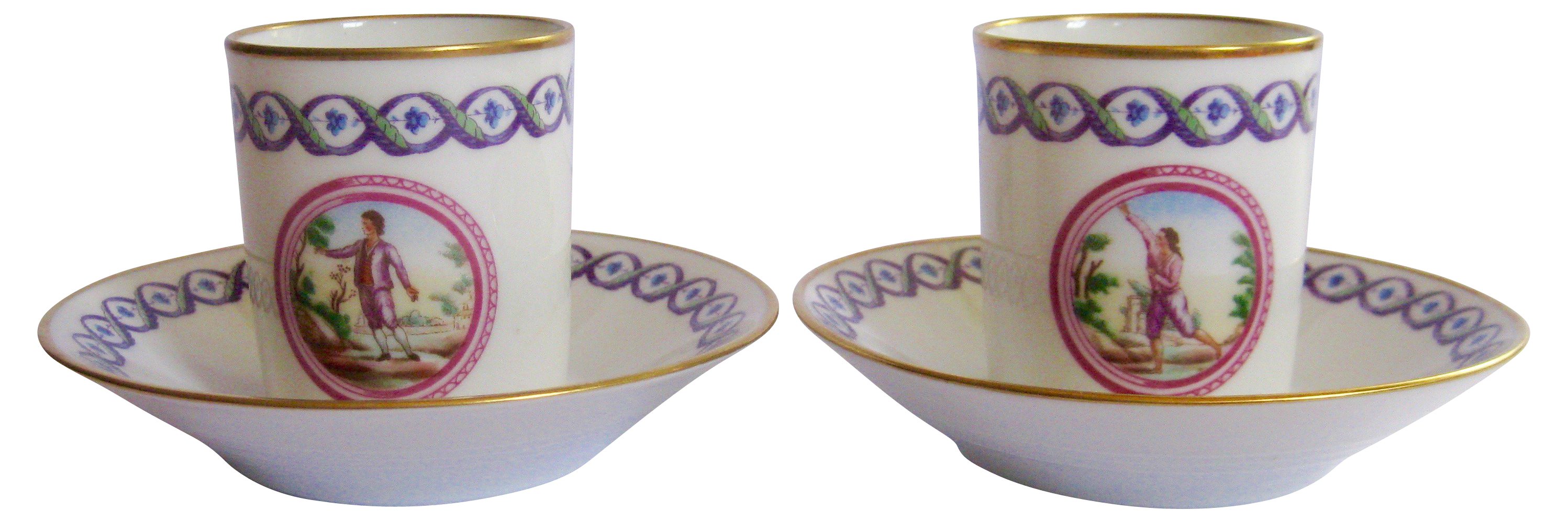 Ginori Italian Porcelain Cups & Saucers