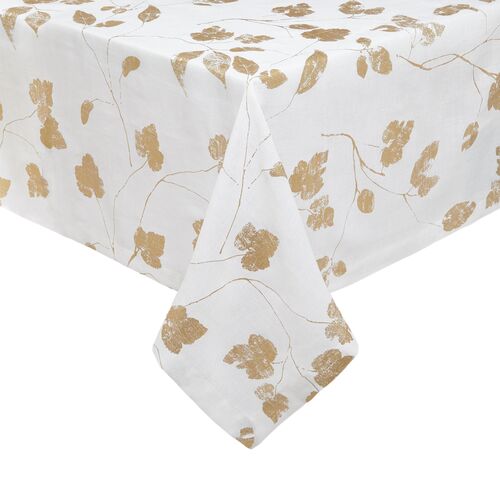 Sedona 90" Round Tablecloth, Gold 1 Sedona 90" Round Tablecloth, Gold