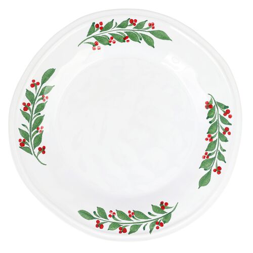 Aria Holiday Dinner Plate, Green/White